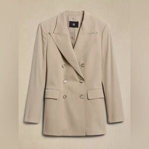Banana Republic Women's Beige Double-Breasted Blazer